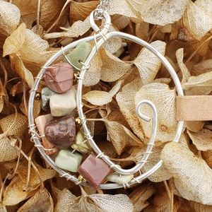 Handmade Crescent Moon Crystal Pendant